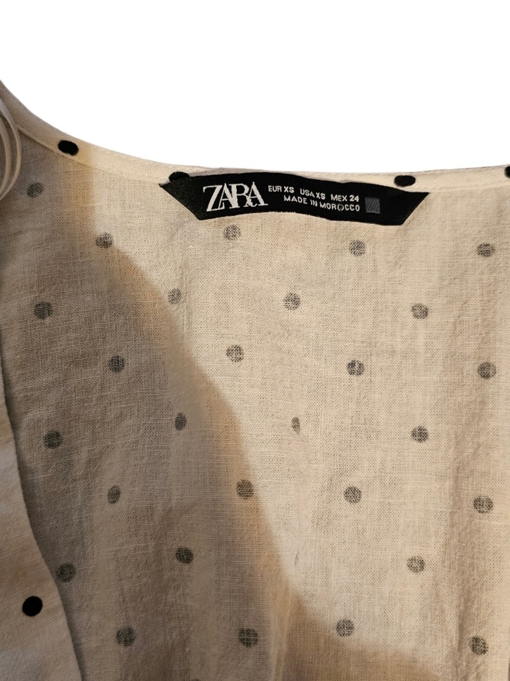 Zara Polka Dot Linen Blend Corset Crop Top XS Cottagecore French Girl - Picture 5 of 7